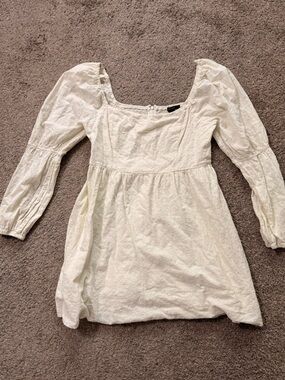 Cream Eyelet Babydoll Dress